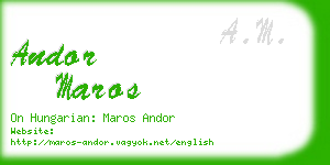 andor maros business card